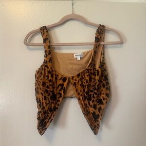 Superdown Leopard Print Bustier Top